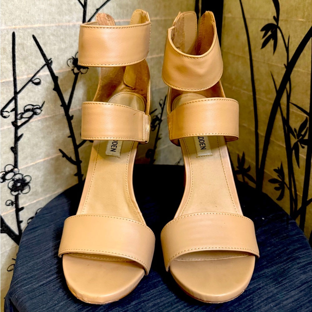 Steve Madden Beige Strap Sandals